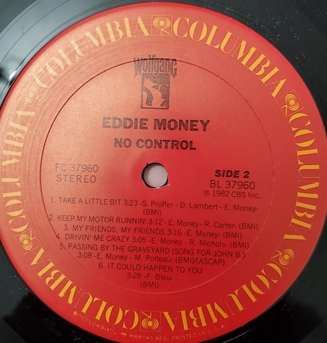 NO CONTROL EDDIE MONEY VINYL LP ALBUM RELEASED 1982 AMAZING CONDITION - Picture 4 of 12