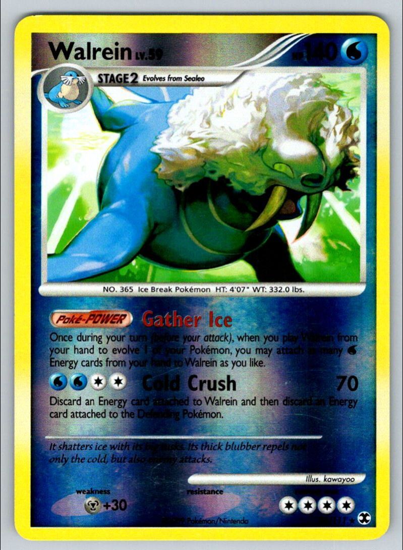 2009 Rising Rivals Walrein Rare Reverse Holo #36
