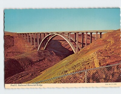 Postcard Fred G. Redmond Memorial Bridge Yakima Washington USA