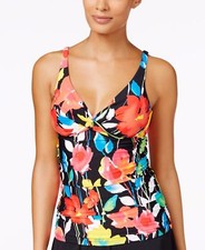 NEW Anne Cole Growing Floral Underwire Tankini Swim Top size 38 B/C