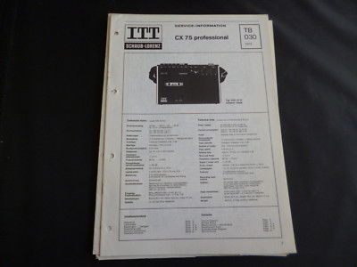 Original Service Manual  ITT  Schaub-Lorenz CX 75 professional