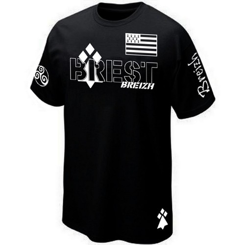 T-shirt Brest Finistère Ultras Celtic Breizh Bretagne - Noir Coton - Neuf Avec étiquettes