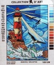 Needlepoint Painted Canvas Gobelin 10512W Lighthouse 16"x20" by Collection D'Art