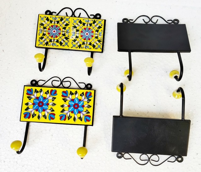 Ceramic Tile Hanger Hook For Cloth Hanging Iron Key Hanger Home Decor Lot of 4 eBay