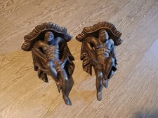 A Set Of Vintage 22 inch European Blackamoor Wall Shelfs