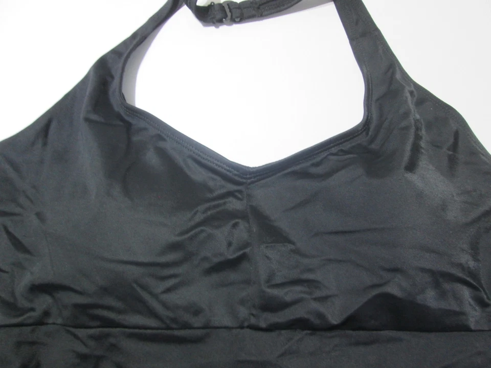 Купальник цельный женский Merona размер 14 черный беспроводной с подкладкой с бретелью через шею эластичный - Изображение 4 из 4