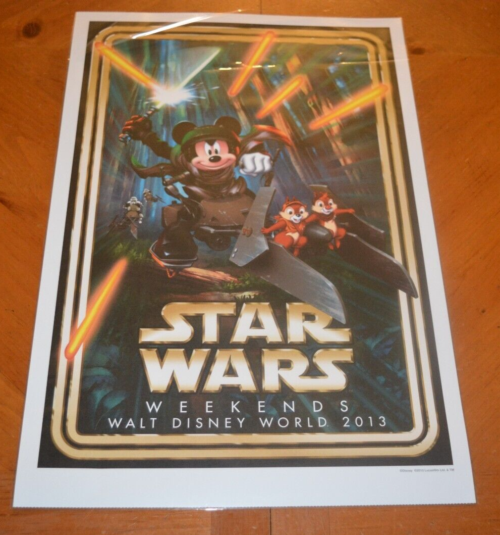 STAR WARS WEEKENDS 2013 RARE CALENDAR CUT POSTER DISNEY WORLD