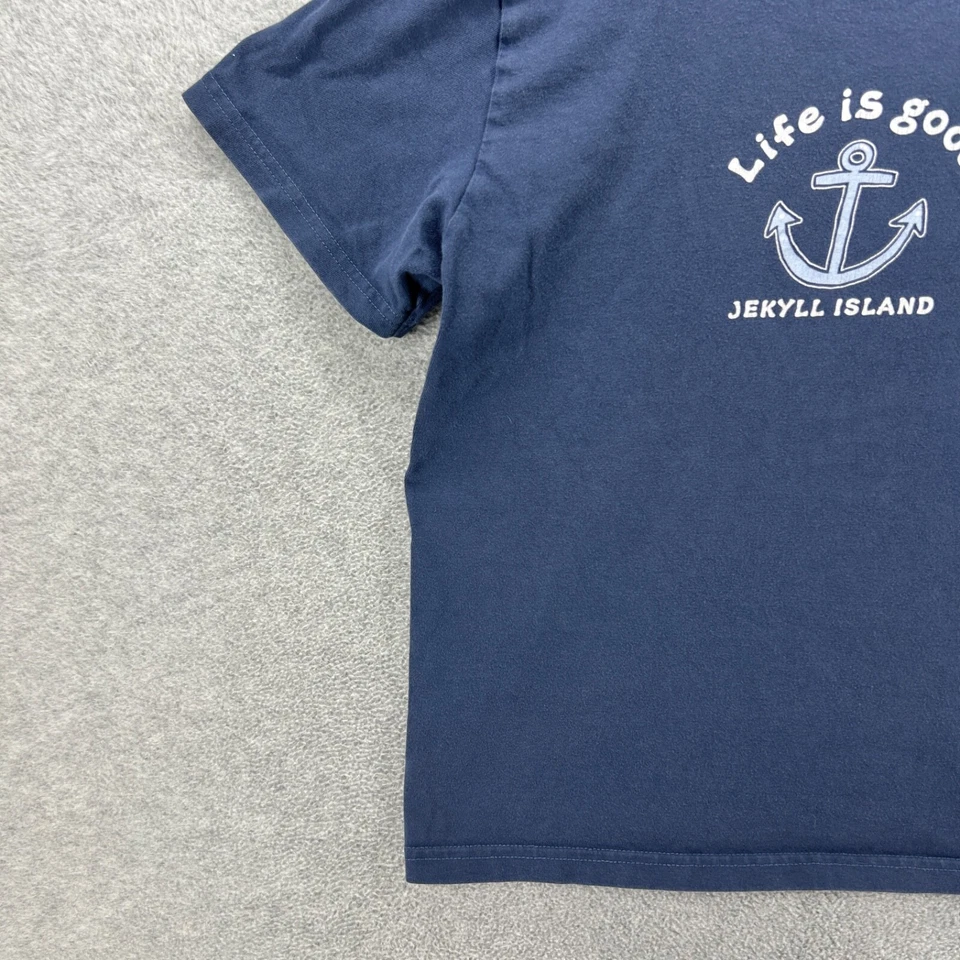 Camiseta Life Is Good Niños Talla XL 12-14 Azul Manga Corta Jekyll Island Crusher Foto 2 de 4