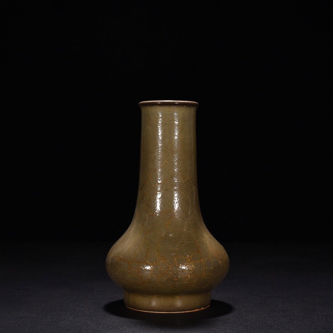 Botella de vesícula biliar castaño agua esmalte beige dinastía Song china antigua de 7,2 ''