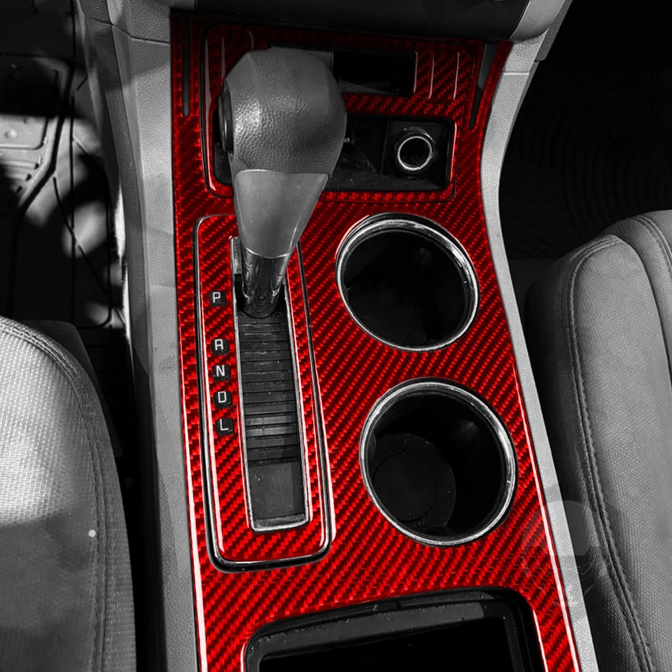 6x Cubierta de panel de cambio de marchas de consola de fibra de carbono roja para Chevrolet Traverse 09-17 Foto 3 de 4