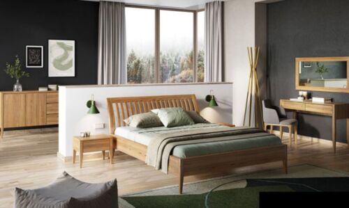 Bett Schlafzimmer Doppel Betten 3tlg. Set 2x Nachttische Massivholz Echtes Holz - Bild 1 von 2