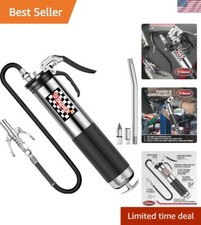 Expert-Approved 6000 PSI Grease Gun W/ Quick Release Coupler  Flexible Hose