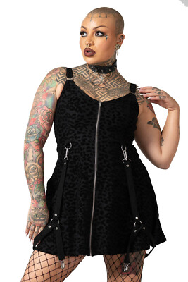 KILLSTAR Skater Kleid - Feelin' Purrty Leopard Träger Gothic