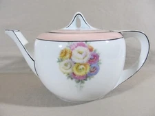 RS Germany Reinhold Schlegelmilch Tea Pot Vintage Art Deco Floral Porcelain