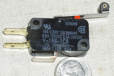 1 OMRON SPDT V1661C6 ROLLER LEVER HIGH CURRENT MICRO LIMIT SWITCH 16A 125/250