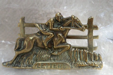 Vintage Brass Letter Rack , Jockey and racing Horse | Equine | Equestrian