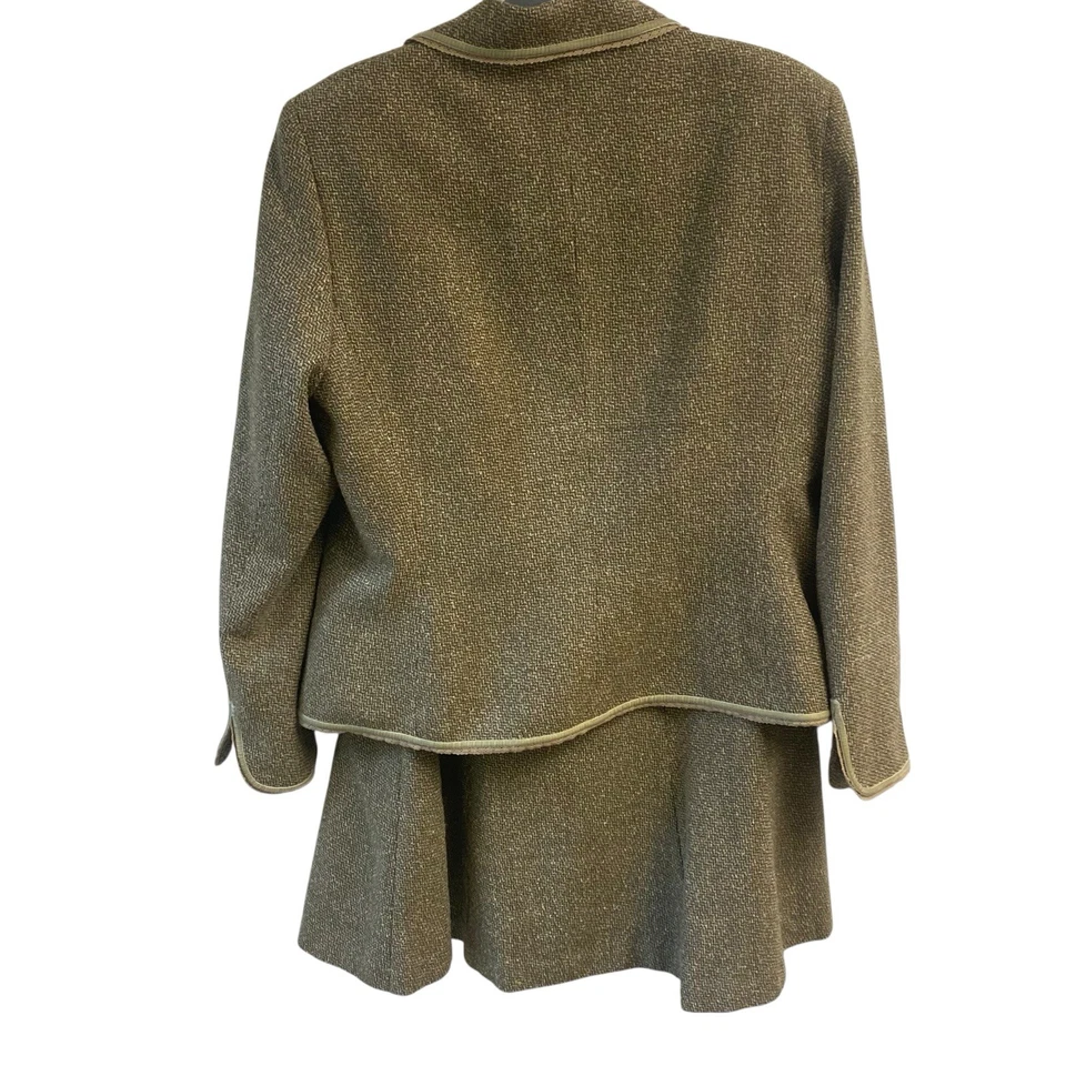 Conjunto de blazer y falda para mujer Kasper pliegues de tweed detalle de ribete carrera empresarial 14 Foto 4 de 4