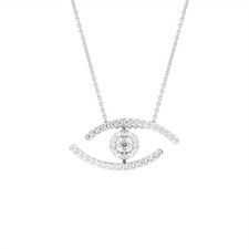 14K Rose Gold Lab Grown Diamond Round Eye Pendant, Exquisite Evening Wear