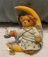 2000 Cherished Teddies Angel Sitting on Moon Christmas Ornament 706663