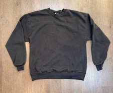Vintage 90s Jerzees Crewneck Sweatshirt Mens XL Black Blank USA Made Grunge y2k