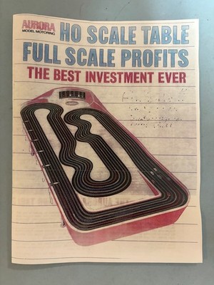 AURORA MODEL MOTORING HO RACING TABLE SLOT CAR THIS IS A COPY OF POLK'S BROCHURE