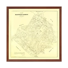 Old Map of Bastrop County, TX 1879 - Vintage Texas Art