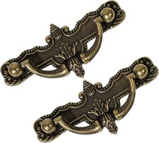 4 Pack Vintage Bronze Drawer Pulls, 2-1/2" Hole Center, Antique Cabinet Handles