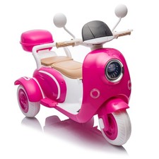 12V Dual Motor Kids Ride On Electric Motorcycle, 3-Wheel Toy w/ LED