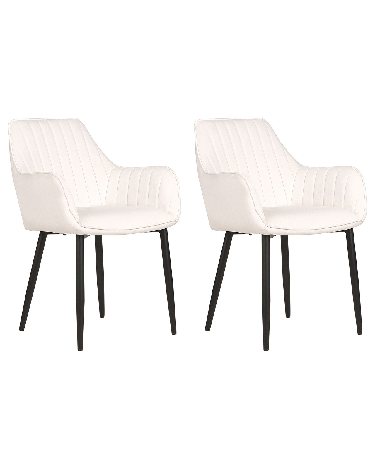 Set di 2 sedie da pranzo in velluto bianco sporco Wellston