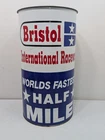 Vintage Bristol International Speedway Barrel Trash Can Advertising Sign
