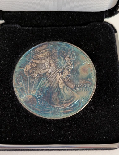 1998 American Silver Eagle Proof $1 - 1 oz .999 - Natural Toning - Raw in Case