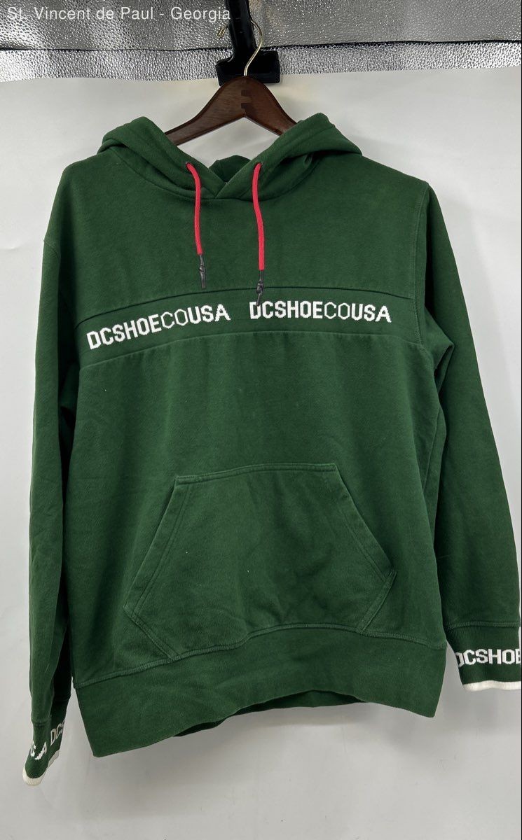 DC Shoes Pullover Logo Hoodie Men's Medium Green Red Skate
