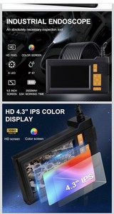 Industrial Endoscope Color Screen, 4.3 Inch Screen, IP67, SD Card Slot
