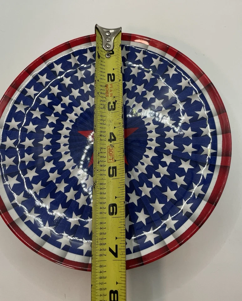 Sur la 桌 红色 白色和蓝色 7.25 英寸 4 沙拉盘 爱国之星 三聚氰胺 — 第 3/4 张图片