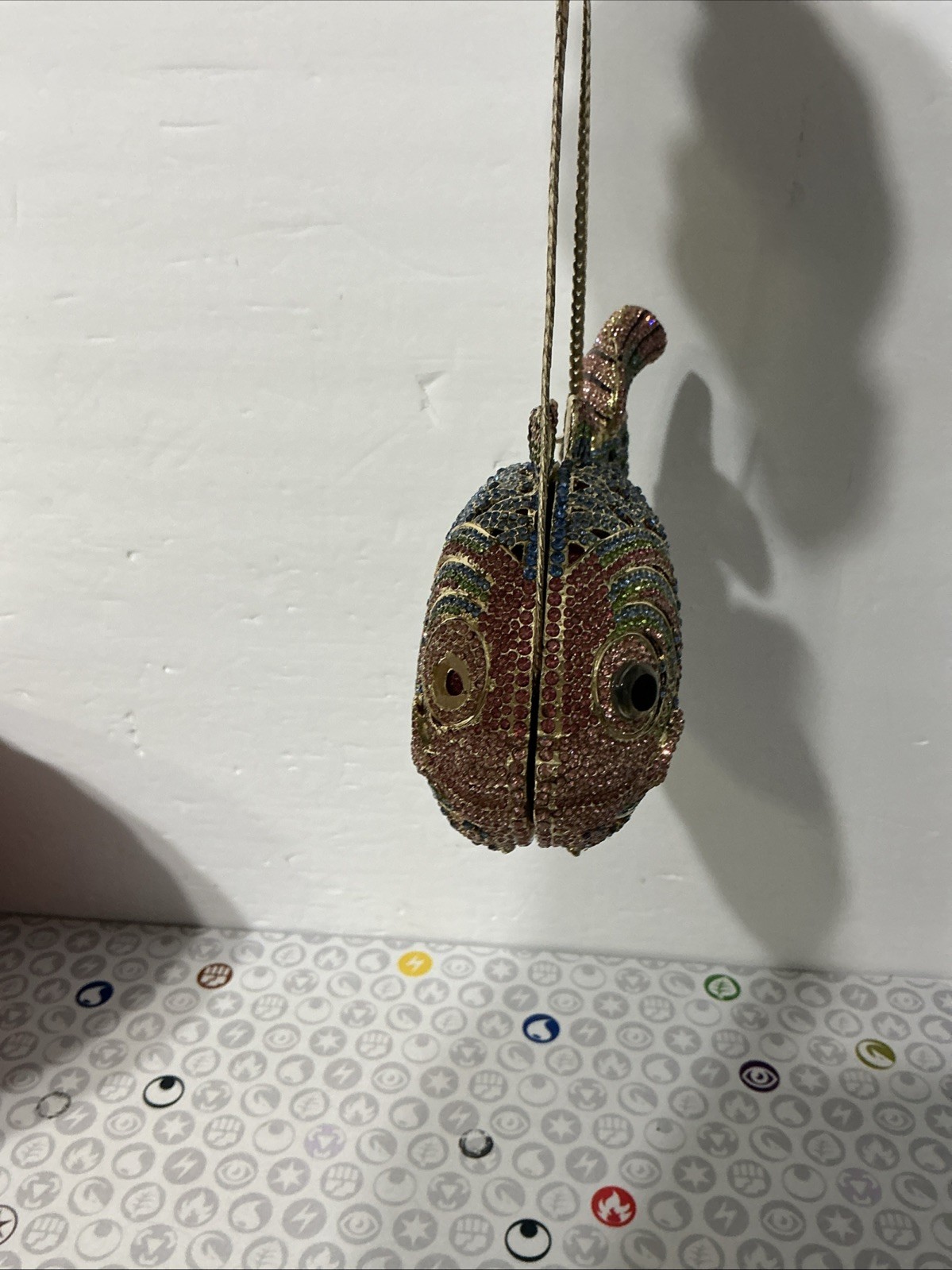 Designer Inspired Fish Shape Rhinestone Clutch Ba… - image 3