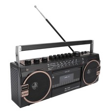 Cassette Tape Player Bluetooth, AM FM SW Radio EU Plug, Black