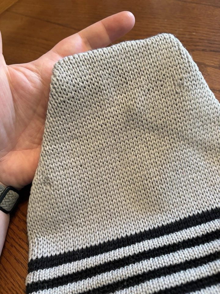 De colección Nuevo de Lote Antiguo Wigwam Mills Gorro de Lana Pura Tejido Gris Negro Rayas EE. UU. Foto 3 de 4