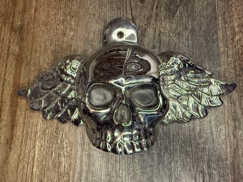 **LIKE NEW** John Ketner Motorcycle Horn Skull Cover! Fits HD Softail Deluxe