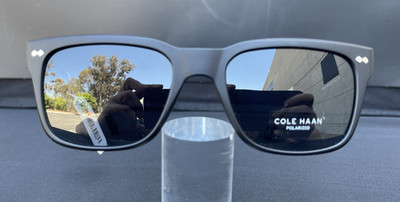 NEW - Cole Haan Polarized Sunglasses 54mm Square Rectangular BLACK CH8045 - $98