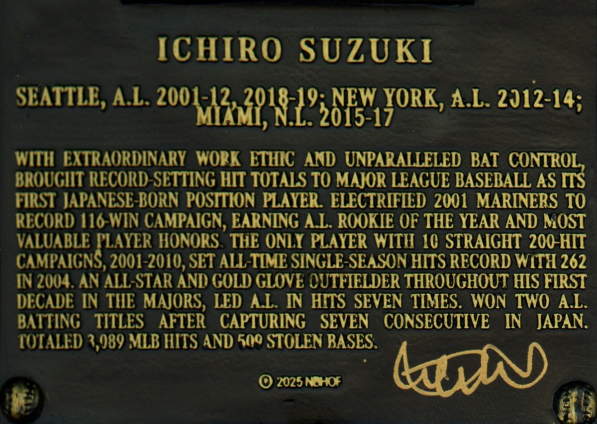 【限定2004枚】Ichiro SEATTLE MARINERS 記念プレート Ichiro Suzuki Signed Replica HOF Plaque Seattle Mariners IS Holo