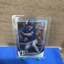 2025 Bowman Chrome Mega Box Mojo Wyatt Langford #36 Texas Rangers Baseball Card