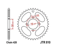 JT Steel Rear Sprocket 428 42T #JTR810.42 fits Suzuki GN125E/GN125