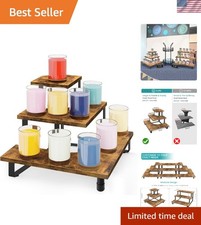 Wooden Display Shelves Tiered Rack for Retail Counter Craft Shows Jewelry