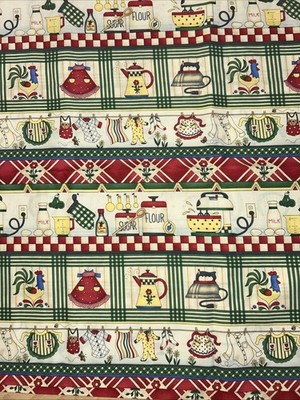 Vtg Debbie Mumm Fabric Kitchen Essentials Aprons 1940 s Vibe Coffee Cottage BTHY