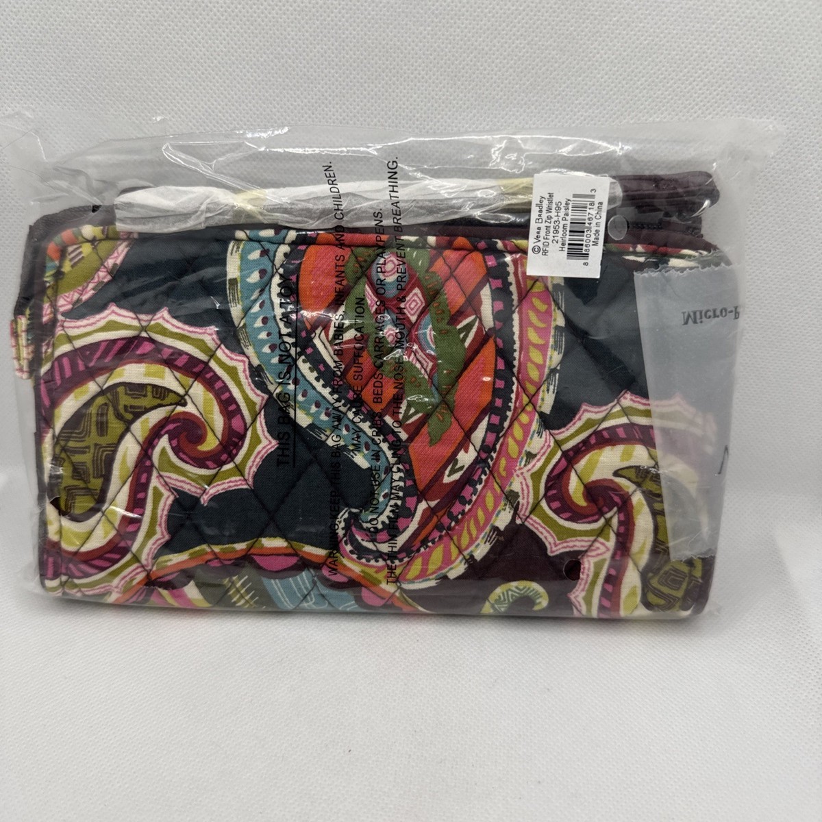 NWT Vera Bradley Heirloom Paisley RFID Grab & Go Wristlet