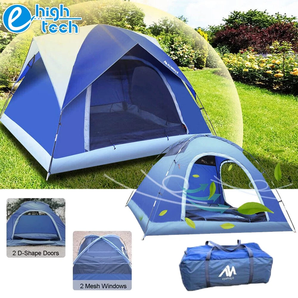 3-4 Person Family Camping Tent Waterproof Shelter Easy Setup for Hiking Travel