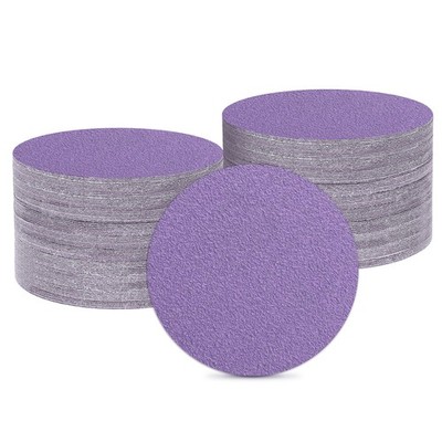100 Pcs 1 Inch Sanding Disc 60 Grit Hook and Loop Sandpaper, Purple