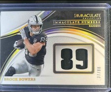2025 Immaculate Brock Bowers Numbers Memorabilia Jersey 37/88 Raiders