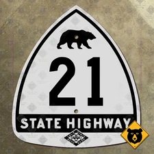 California CSAA bear route 21 highway road sign east bay 680 Danville 15x17