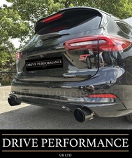 2 GLOSS BLACK CARBON FIBRE AKRAPOVIC EXHAUST TIPS 4.5” FORD FOCUS ST MK4